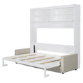Queen Murphy Bed with Sofa 2 in 1 Design, Storage Solutions & Dual Piston Mechanism