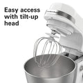 Hamilton Beach 4 Quart Stand Mixer for Kitchen, 7 Speeds, Tilt Head, Dough Hook, Whisk & Flat Beater, White