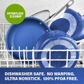 Classic Blue 20-Piece Aluminum Ultra Durable Non Stick Diamond Infused Cookware and Bakeware Set