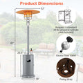 50,000 BTU Propane Outdoor Heater, Round Patio Heater with Stainless Steel Burner, Tip Over, Flame Out Protection, Wheels, CSA Certificated