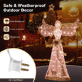 Tangkula 5 FT Lighted Christmas Angel, Outdoor Pre lit 3D Glittered Angel with 100 Warm White Lights