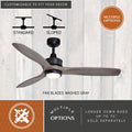 Vaxcel Curtiss Satin Brass Mid Century Modern MCM Wood Propeller Ceiling Fan with LED Light Kit and Remote