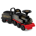 6V 2 Seater Ride On Train with Detachable Carriage, Under Seat Storage, Whistle & Flashing LED Lights, Trackless Electric Ride On Toy for Kids