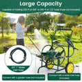 Garden Hose Reel Cart Holds 230FT of 5/8" Hose, Heavy Duty Hose Cart with 2 Wheels & Storage Basket, Portable Water Hose Organizer for Yard