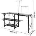 Camping Kitchen Table Folding Portable Cook Station Tables Shelves & A Sink