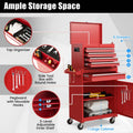 2 in 1 Rolling Tool Chest, 5-Drawer Tool Storage Cabinet with Wheels, Adjustable Shelf, Tool Box Organizer for Garage Warehouse Workshop
