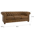 Hancock Tufted Top Grain Italian Leather Chesterfield Sofa Dimensions: 31" H x 86" W x 40" D