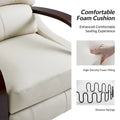 Set of 2 Alex Mid Century Modern Genuine Leather Manual Recliners with Curved Wooden Arms