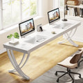 78.74 Inch Extra Long Double Computer Desk with Stylish Metal Legs for Home Office