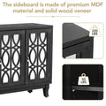 Mirrored Buffet Cabinet with Glass Doors and Silver Handles 3 Door Sideboard for Living Room, Hallway, and Dining Room