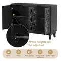 Mirrored Buffet Cabinet with Glass Doors and Silver Handles 3 Door Sideboard for Living Room, Hallway, and Dining Room
