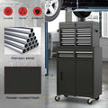 2 in 1 Rolling Tool Chest, 5-Drawer Tool Storage Cabinet with Wheels, Adjustable Shelf, Tool Box Organizer for Garage Warehouse Workshop