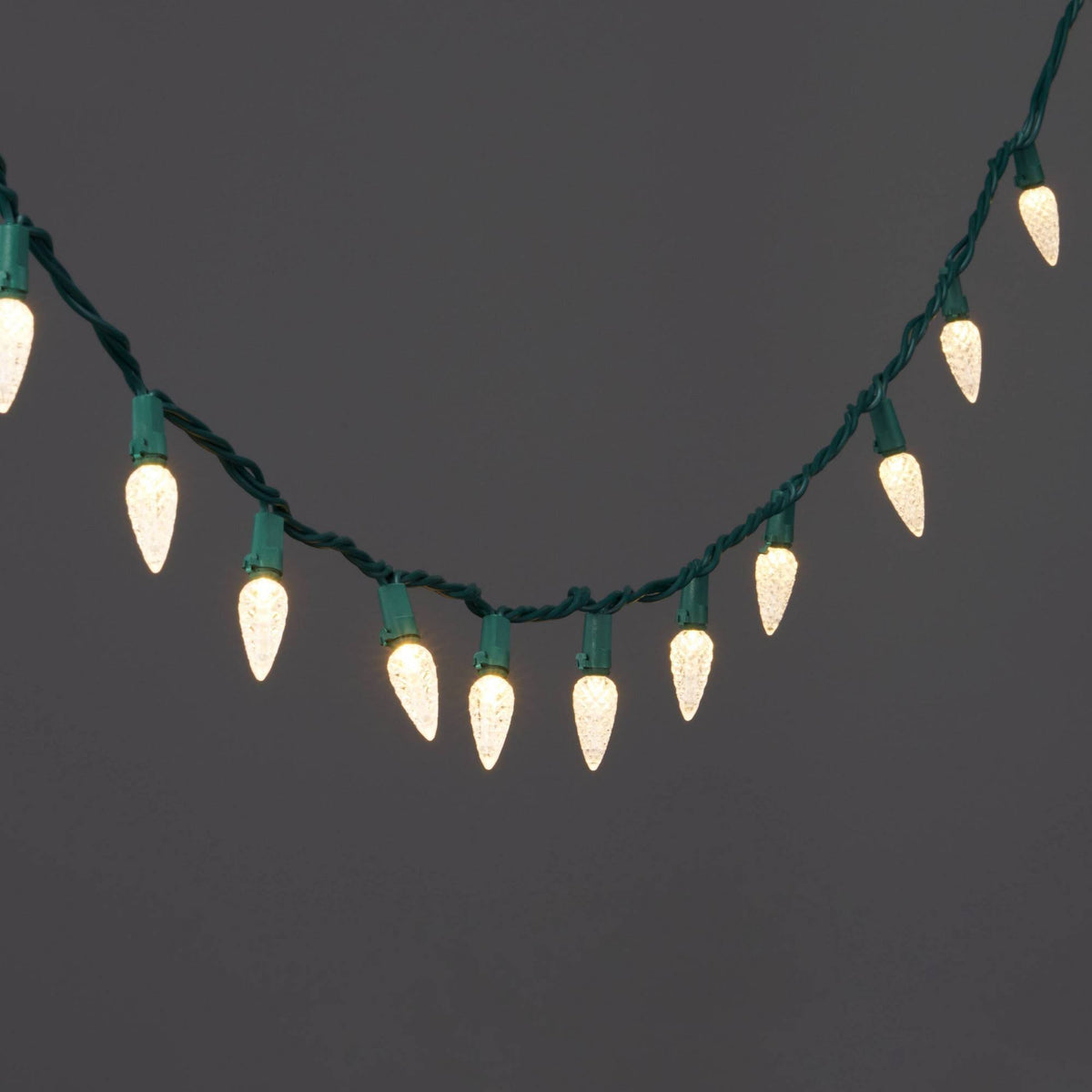 60ct LED C6 Faceted Christmas String Lights Warm White with Green Wire Wondershop