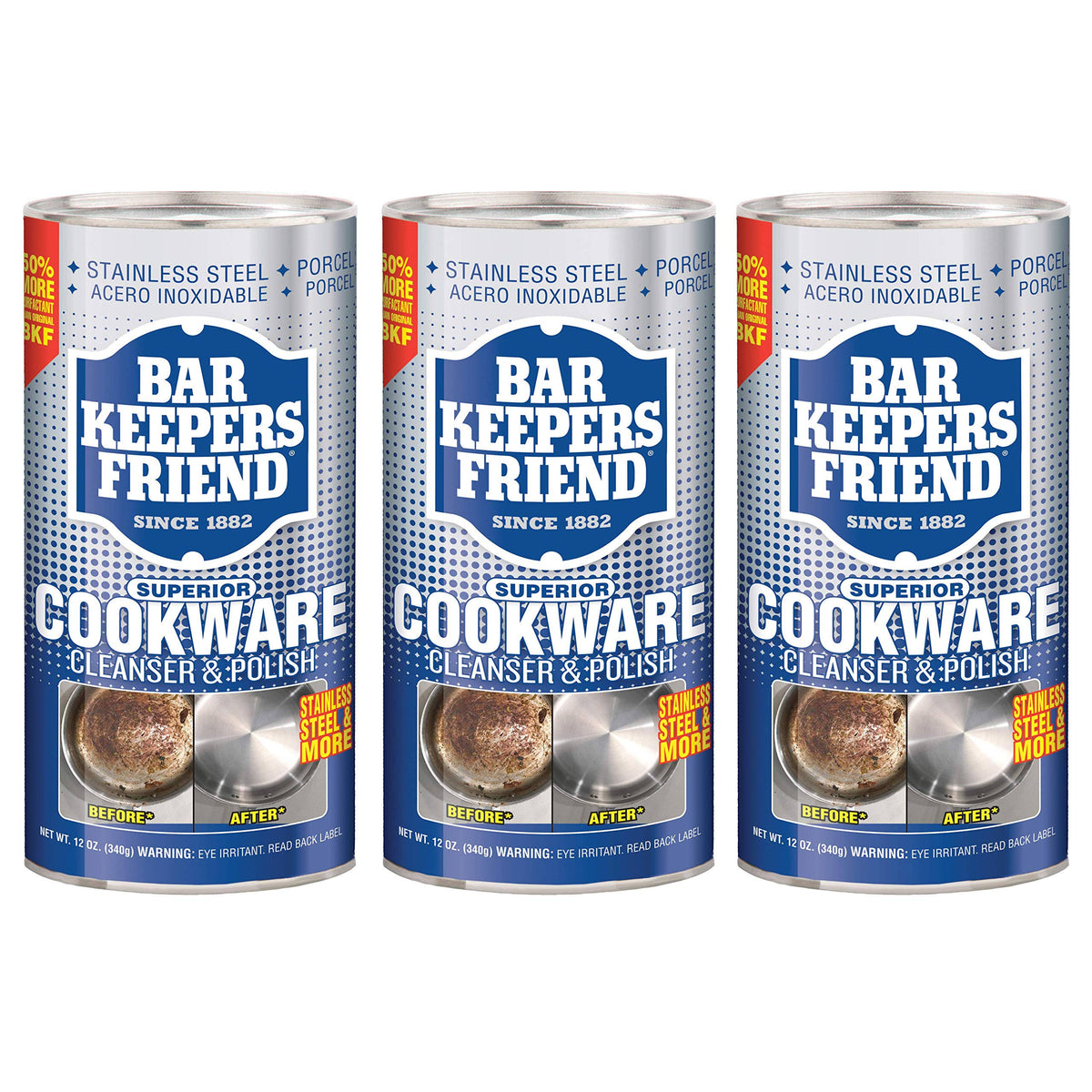 (3 Pack) Bar Keepers Friend Cookware and Sink Cleaner 12 oz. Each