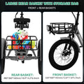 ABORON 3.0 Fat Tire Electric Trike for Senior Foldable E Bike, 500W Motorized Tricycle Adult 20" Folding 3 Wheel Electric Commute Bike Trike W/48V