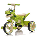 Xuanlur Kids Ride on Dinosaur Tricycle, Toddlers Kid Trike with Wide Flash Wheels, Anti Slip Pedals, Rear Basket, Music & LED Lights, Toddler Bike